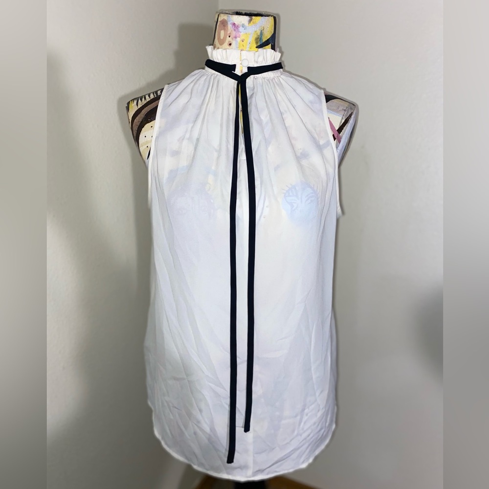 Sheer tank top blouse. Gossip girl/working lady vibes. Size: L.